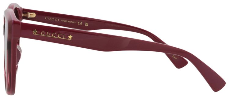 Gucci Round Sunglasses Burgundy Red