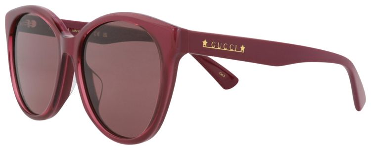 Gucci Round Sunglasses Burgundy Red
