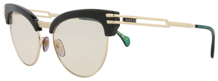 Gucci Cat Eye Injection Sunglasses BlackGoldYellow