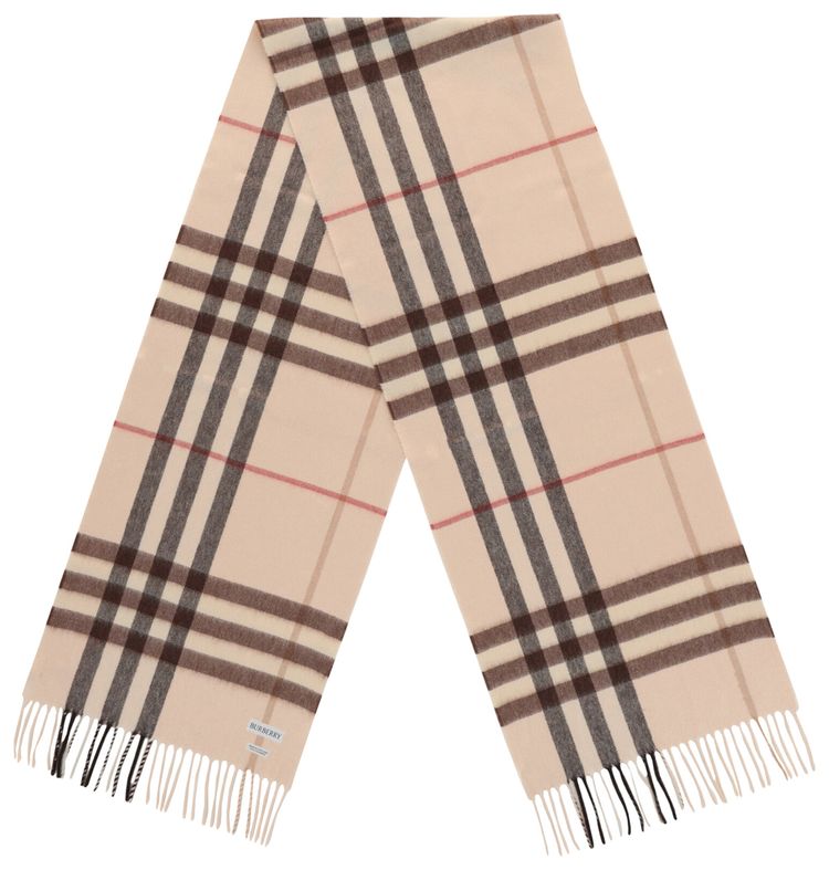Burberry Giant Check Cashmere Scarf Alabaster
