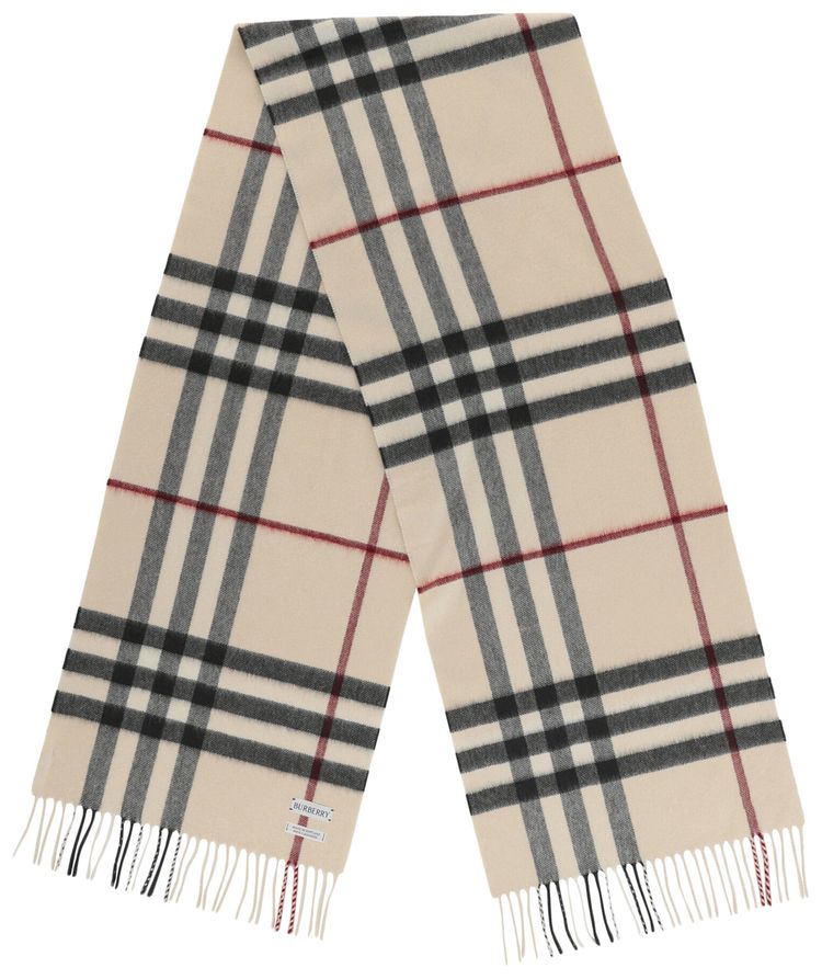 Burberry Giant Check Cashmere Scarf Stone