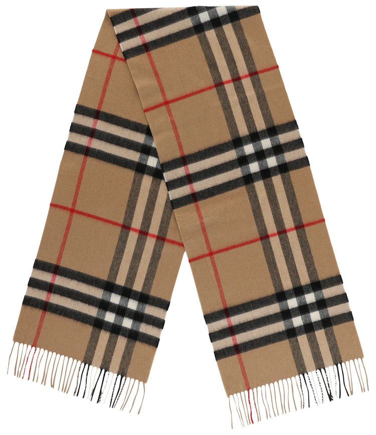 Burberry Giant Check Cashmere Scarf Beige
