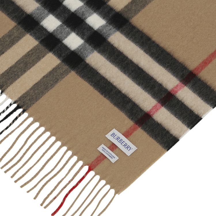 Burberry Giant Check Cashmere Scarf Beige