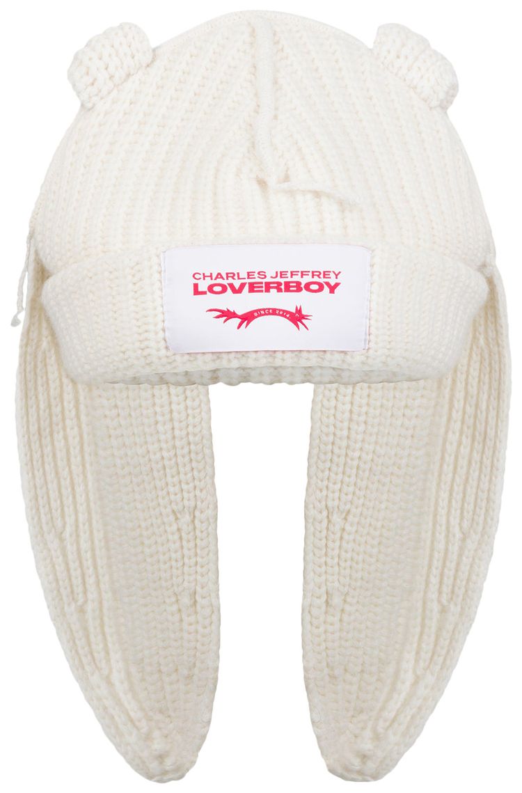 Charles Jeffrey Loverboy Chunky Rabbit Beanie Ecru