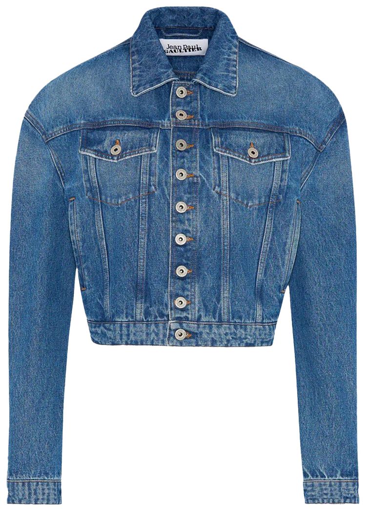Jean Paul Gaultier Buttoned Denim Jacket Blue