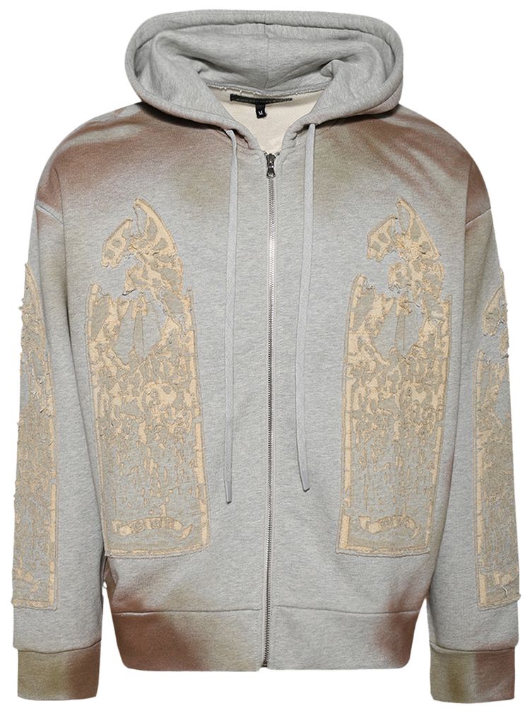 Who Decides War Signature Mechanic Zip Up Hoodie Vintage Grey