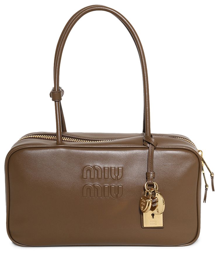 Miu Miu Beau Leather Top Handle Bag Tundra