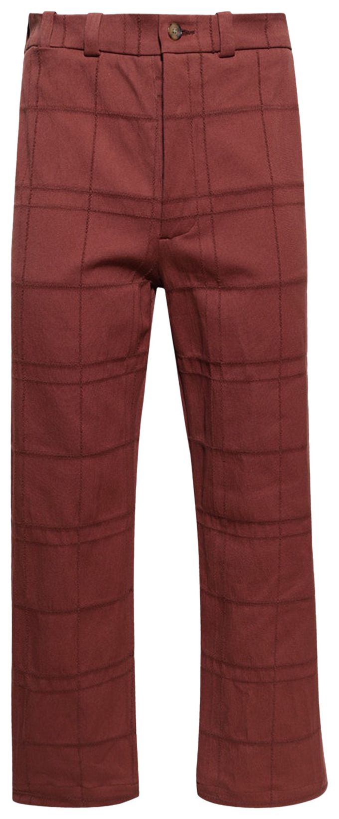 The Elder Statesman Windowpane Norm Pant Clay