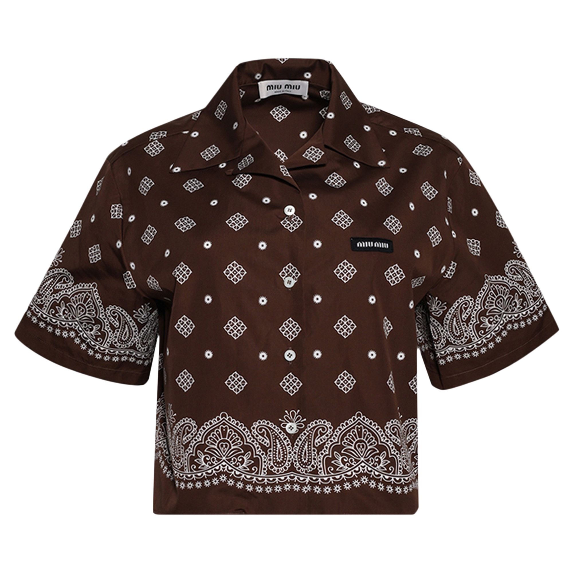 Buy Miu Miu Popeline Bandana 'Cacao' - MK1925 16Z4 F0324 | GOAT