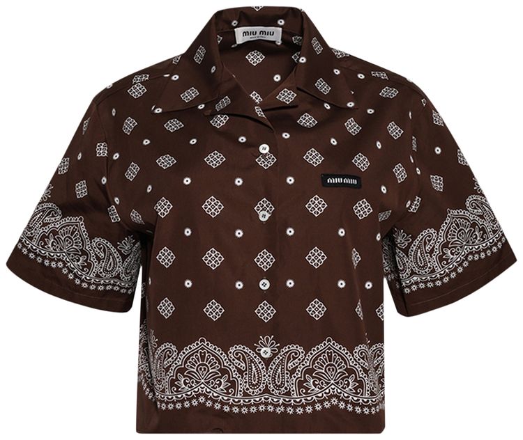Miu Miu Popeline Bandana Cacao