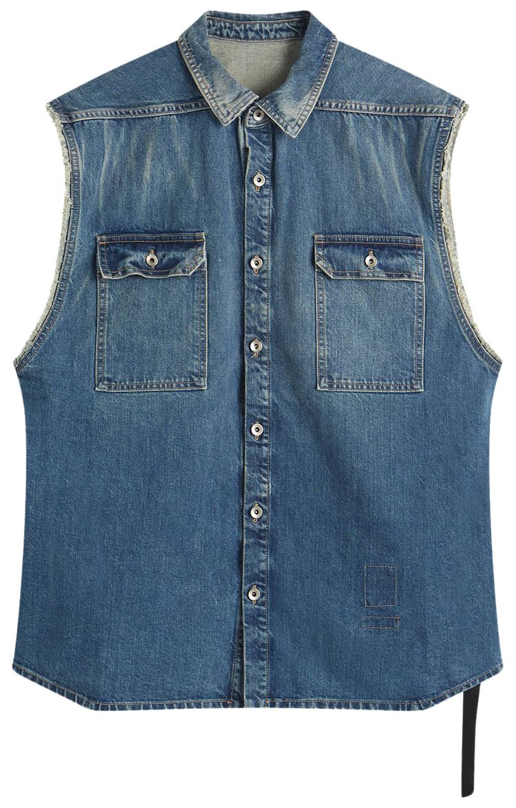 Rick Owens DRKSHDW Sleeveless Tommy Jumbo Outershirt Washed Indigo