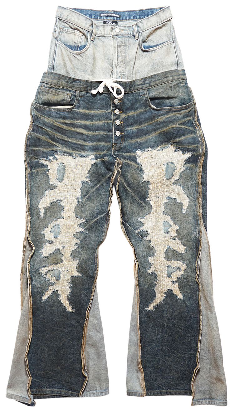 RIVINGTON roi Rebis Fathers Engine He Rose 3 Baggy Pants Dark Indigo