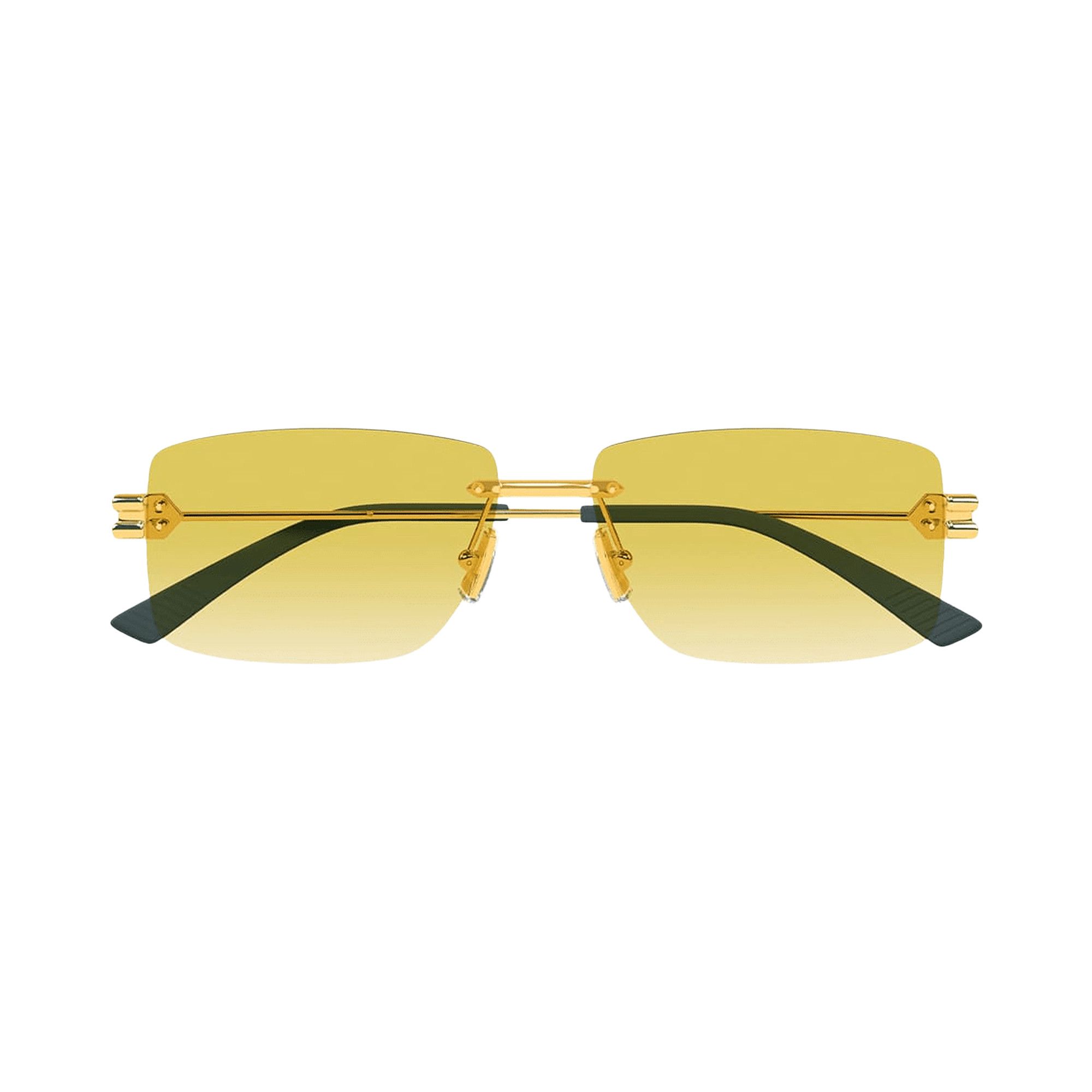 Buy Bottega Veneta Rectangular Sunglasses 'Gold/Yellow' - BV1126S