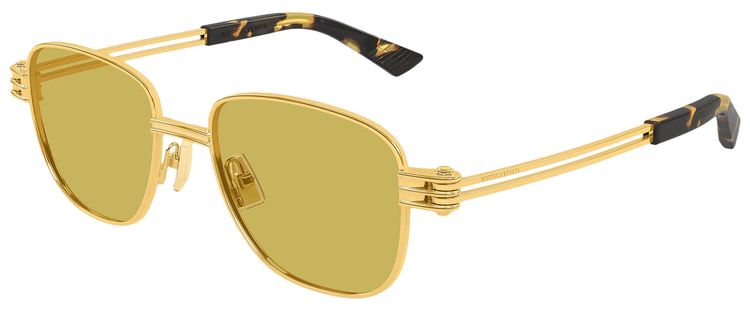 Bottega Veneta Square Sunglasses GoldYellow