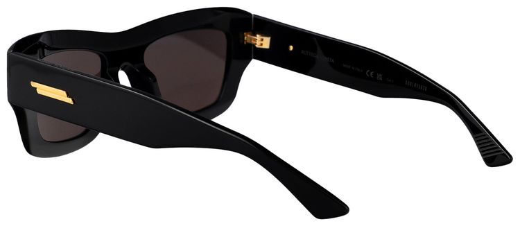 Bottega Veneta Ultrathin Squared Sunglasses BlackGrey