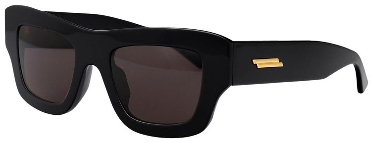 Bottega Veneta Ultrathin Squared Sunglasses BlackGrey