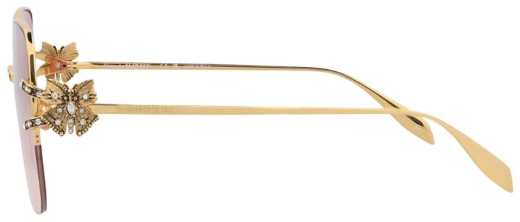 Alexander McQueen Square Sunglasses GoldRed