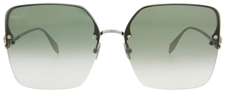 Alexander McQueen Square Sunglasses SilverGreen