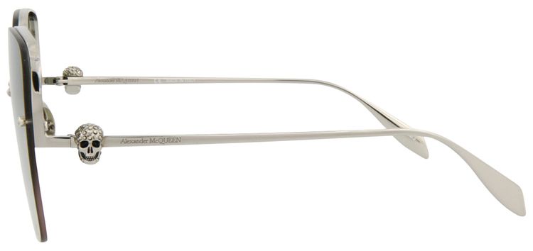 Alexander McQueen Square Sunglasses SilverGreen