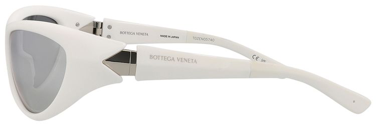 Bottega Veneta Shield Injection Sunglasses WhiteSilver