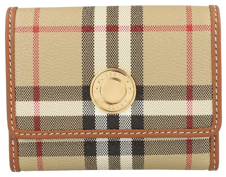 Burberry Lancaster Check Trifold Wallet Archive Beige