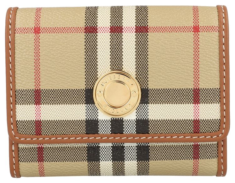 Burberry Lancaster Check Trifold Wallet Archive Beige