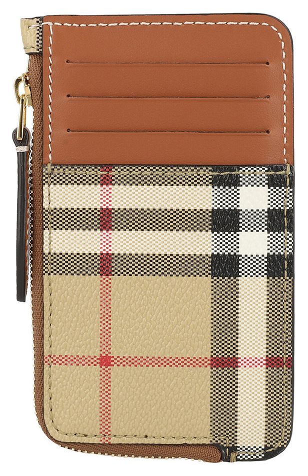Burberry Sommerset Check Zip Card Holder Archive Beige