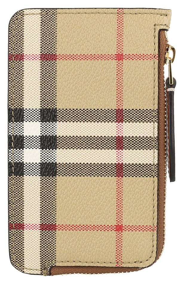 Burberry Sommerset Check Zip Card Holder Archive Beige