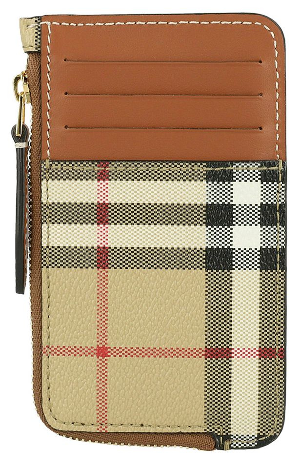 Burberry Sommerset Check Zip Card Holder Archive Beige