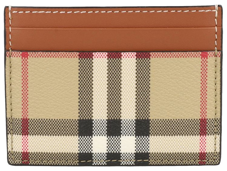 Burberry Sandon Check Card Holder Archive Beige