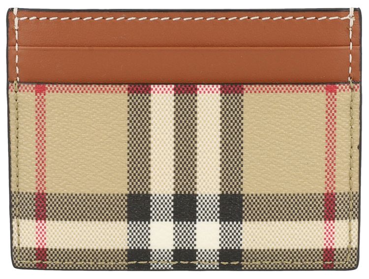 Burberry Sandon Check Card Holder Archive Beige