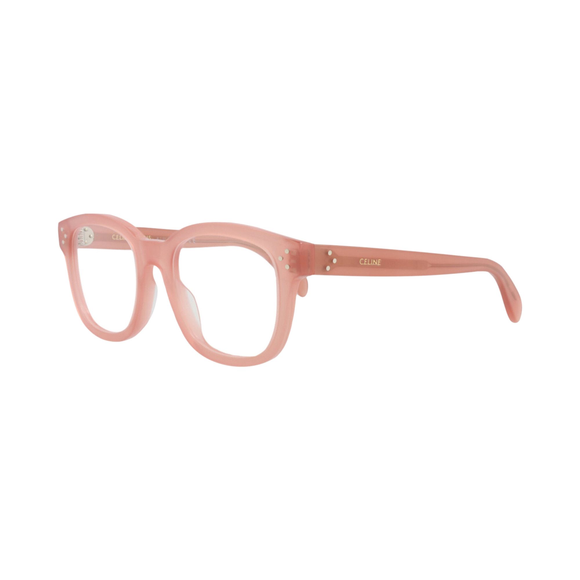 メガネ Celine Glasses CL50098I 074 Pink Transparent Square Celine Square-Frame Acetate Optical Frames Pink Pink