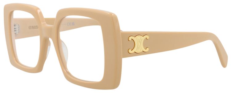 CELINE Square Optical Glasses BeigeTransparent