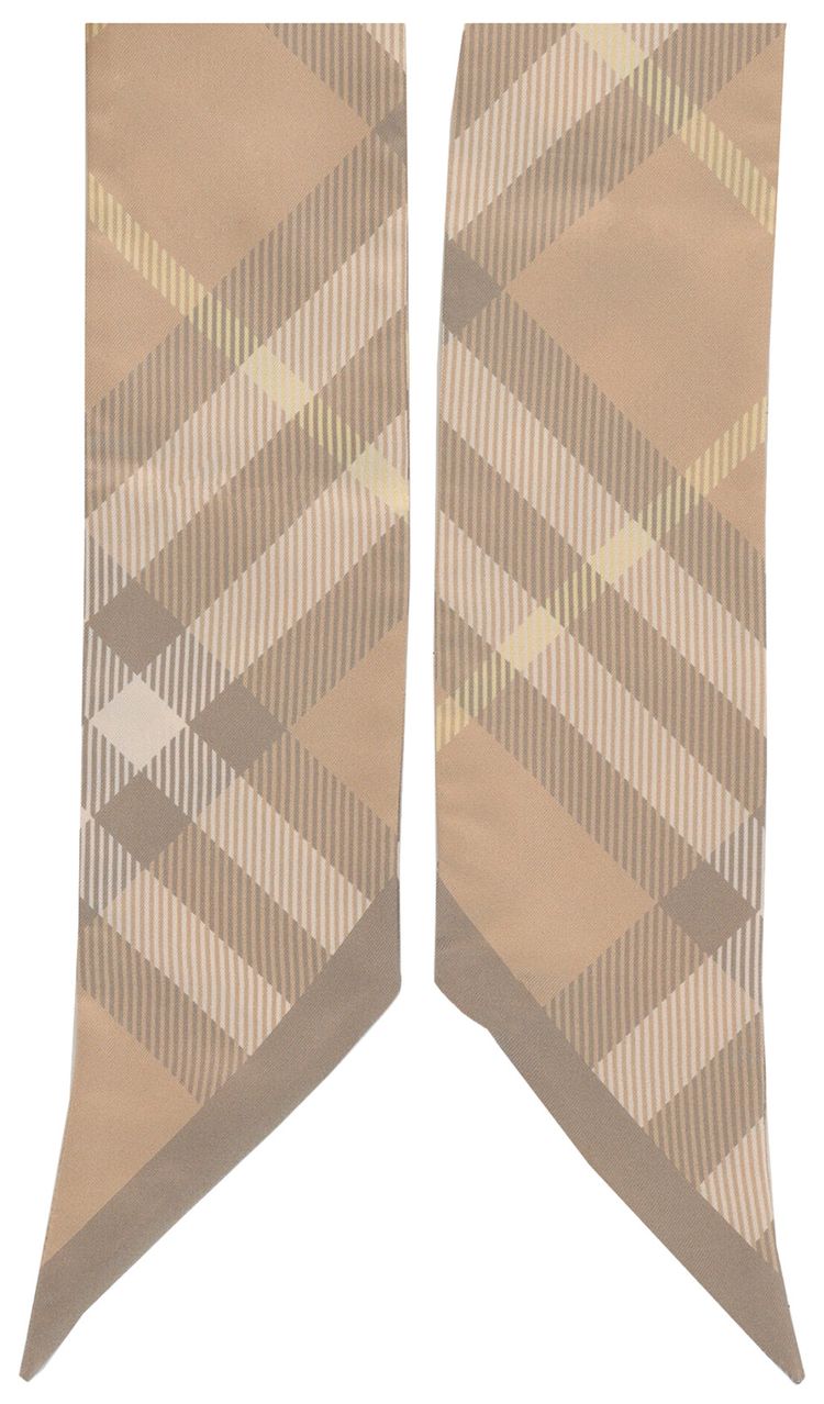 Burberry Large House Check Silk Scarf Flax
