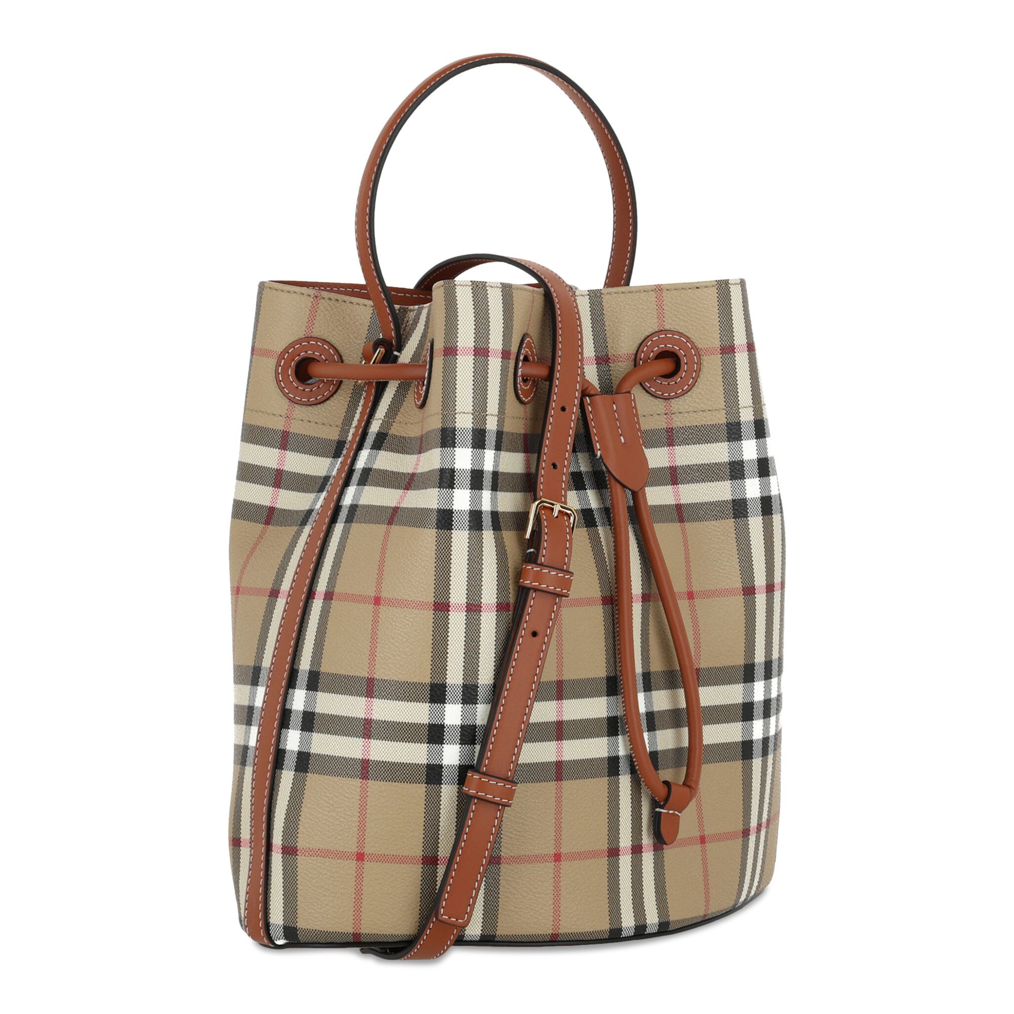 BURBERRY｜ (Check Bucket Bag (8100490)) Buy Burberry Small TB Bucket Bag 'Vintage Check/Briar Brown