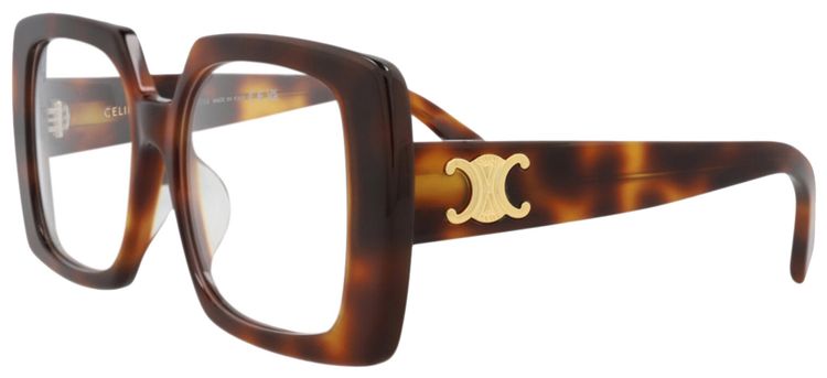 CELINE Square Optical Glasses HavanaTransparent
