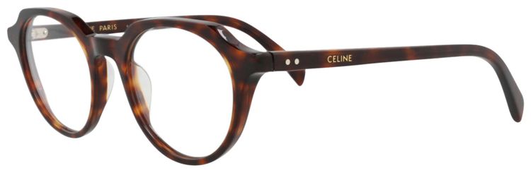 CELINE Round Optical Glasses HavanaTransparent