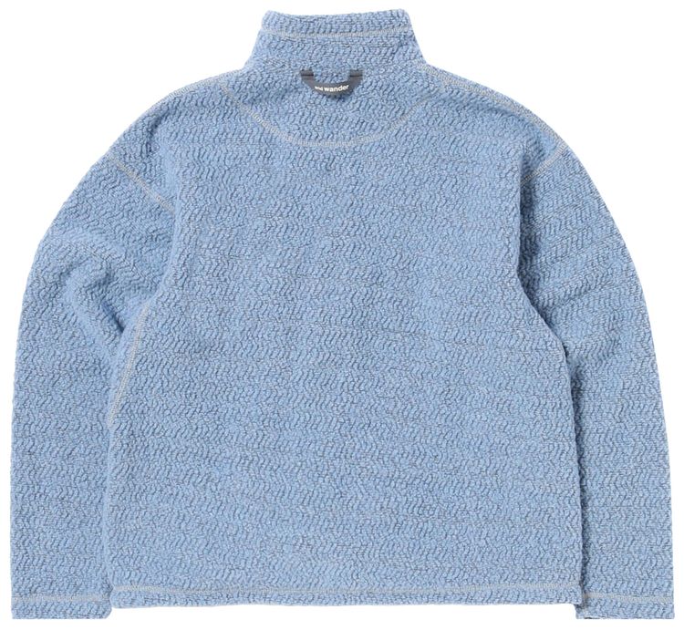 And Wander Re Wool Jacquard Fleece Jacket Light Blue