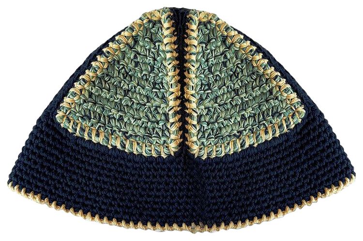 Nicholas Daley Hand Crocheted Bucket Hat NavyMint