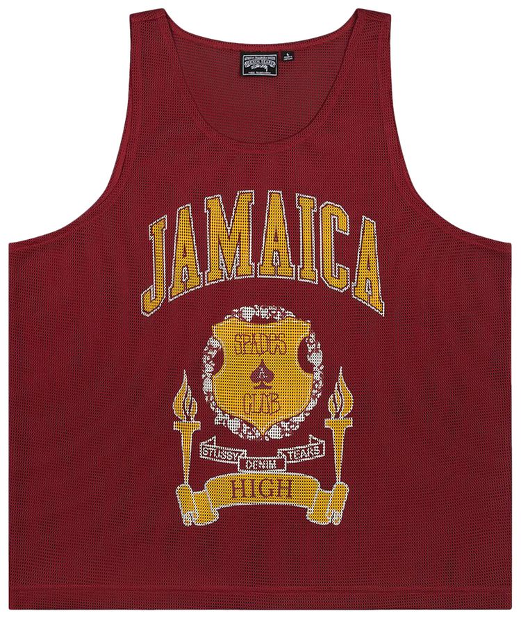 Denim Tears x Stussy Jamaica High Gym Tank Cardinal
