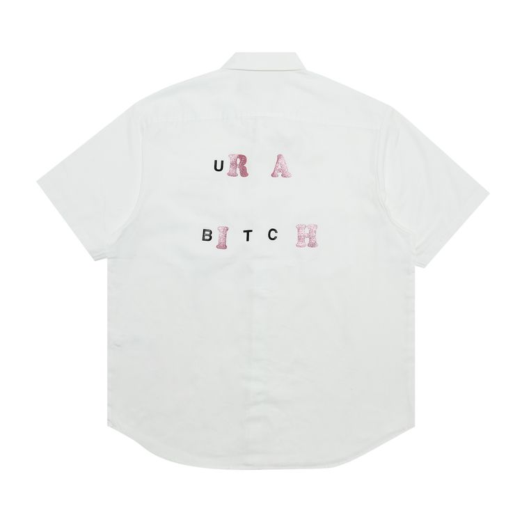 Supreme Bitch Short Sleeve Work Shirt White