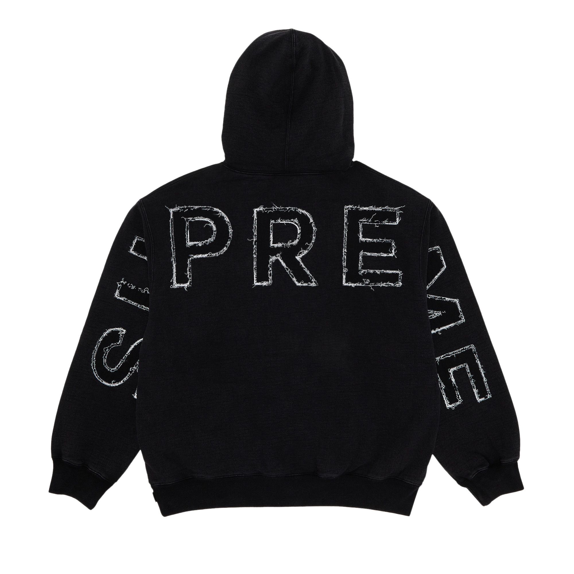 春夏新作モデル Buy Supreme Frayed Hooded Sweatshirt 'Black' - SS25SW41 トップス