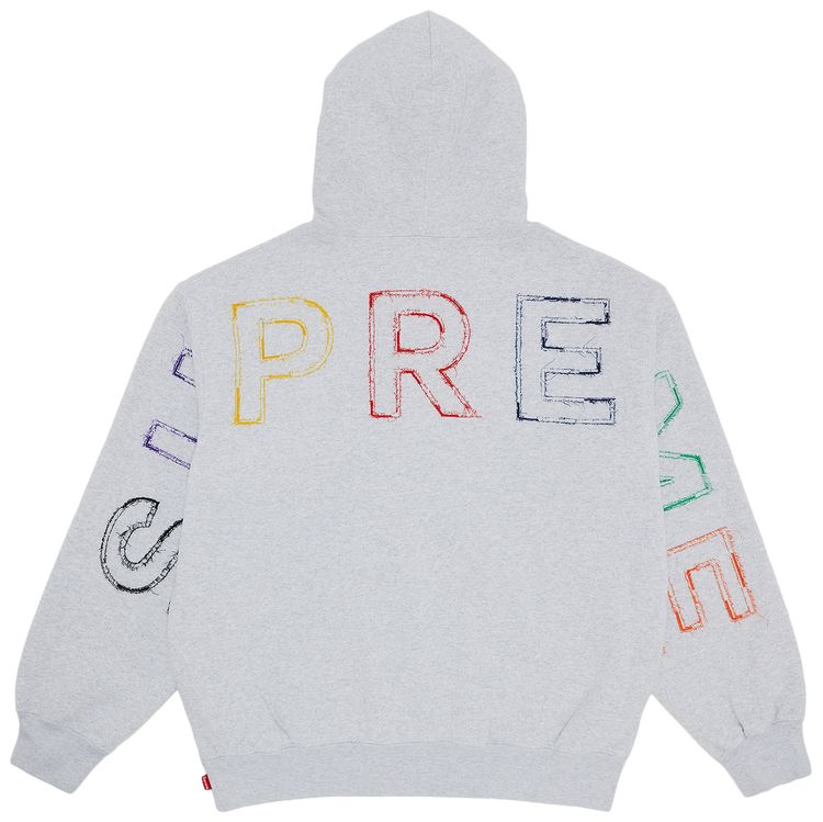 Supreme Frayed Hooded Sweatshirt Ash Grey