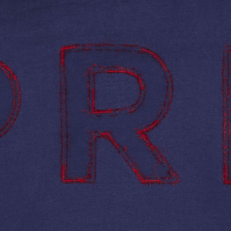 Supreme Frayed Hooded Sweatshirt Washed Navy