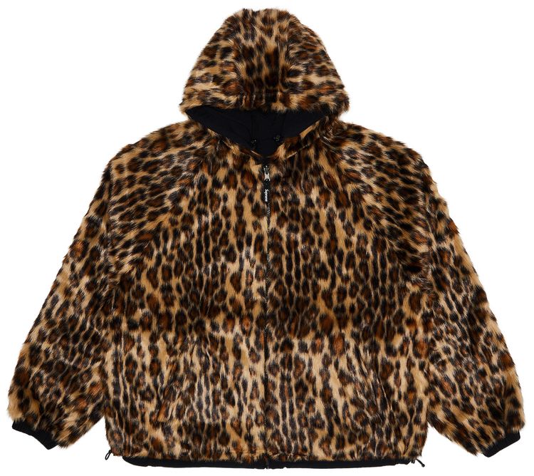 Supreme Faux Fur Reversible Hooded Track Jacket Black