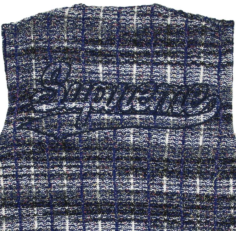 Supreme Speckled Zip Up Sweater Vest Blue