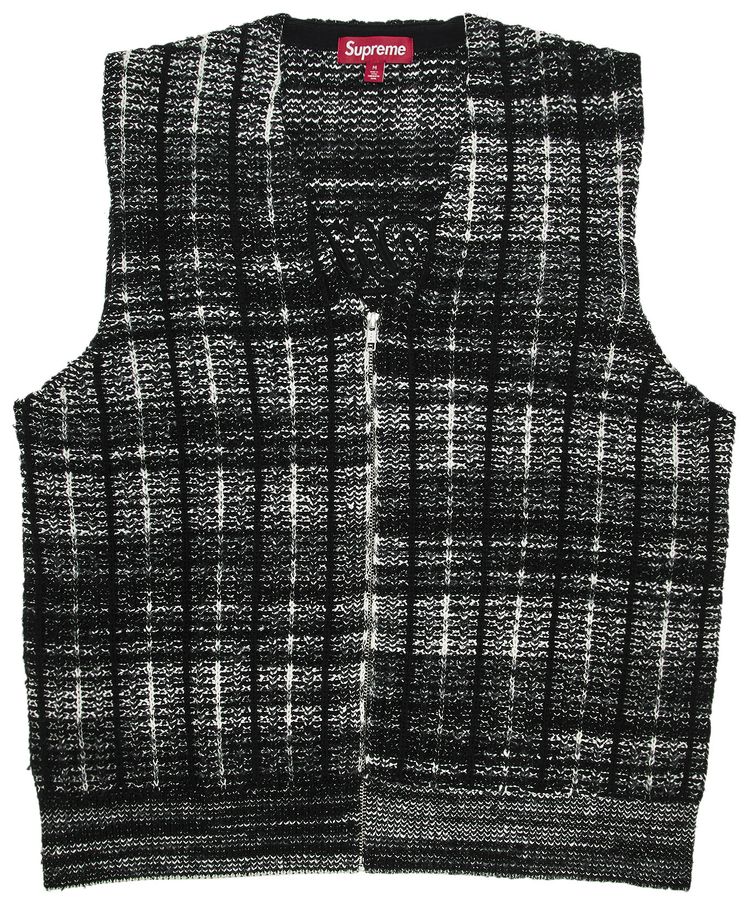 Supreme Speckled Zip Up Sweater Vest Black