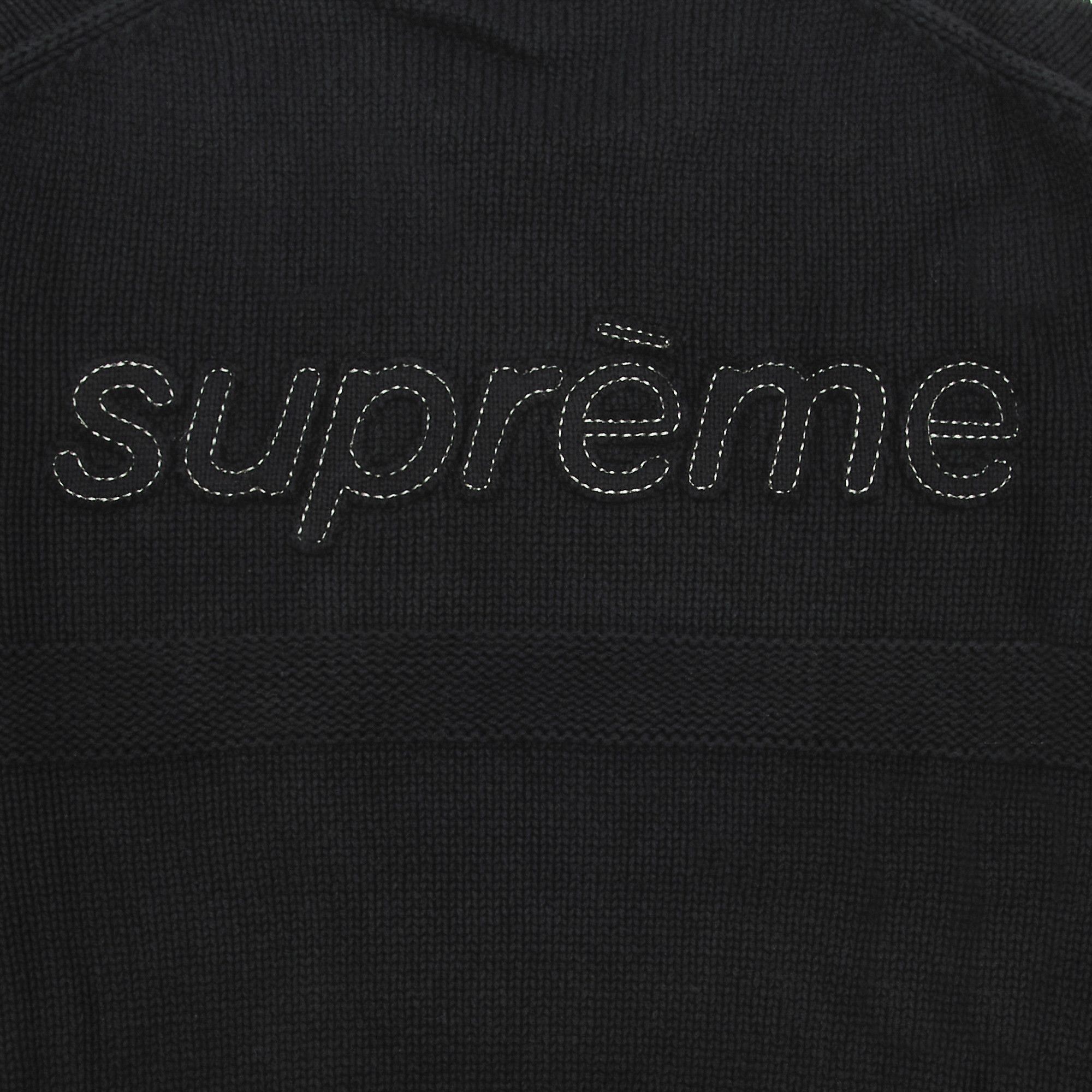 Buy Supreme Tonal Appliqué Sweater 'Black' - SS25SK23 BLACK Buy Supreme Tonal Appliqué Sweater 'Black' - SS25SK23 BLACK