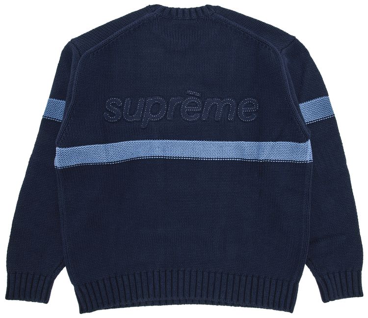 Supreme Tonal Applique Sweater Navy