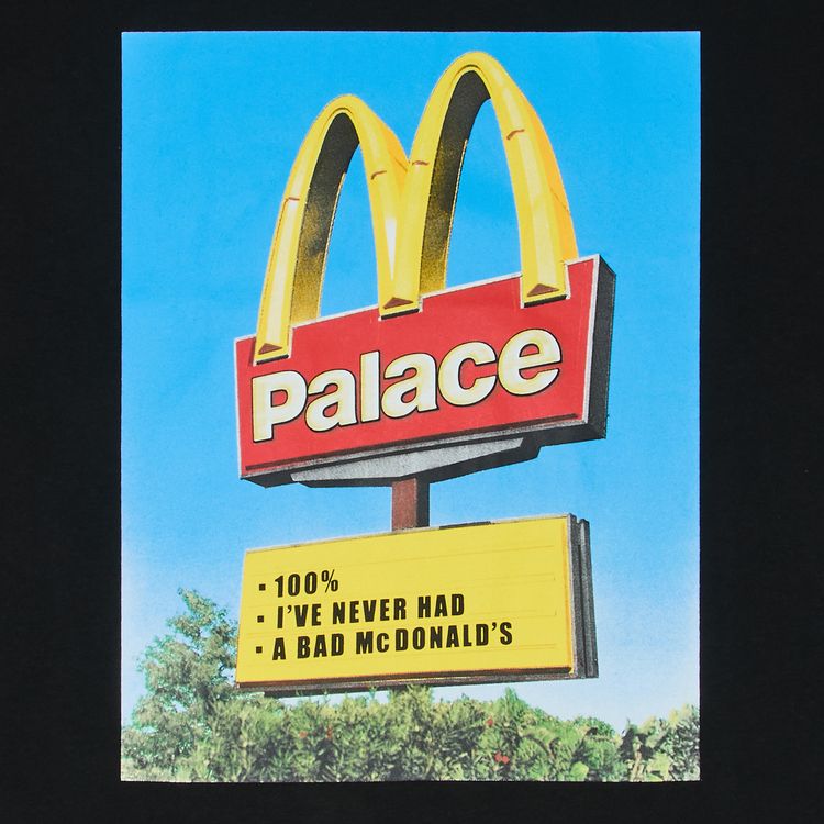 Buy Palace x McDonald's Sign T-Shirt 'Black' P25TS340 GOAT